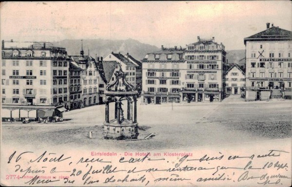 Einsiedeln - Die Hotels am Klosterplatz Vorderseite