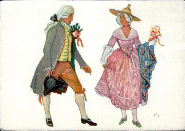 Vevey, Fête des Vignerons 1927, les époux Vorderseite