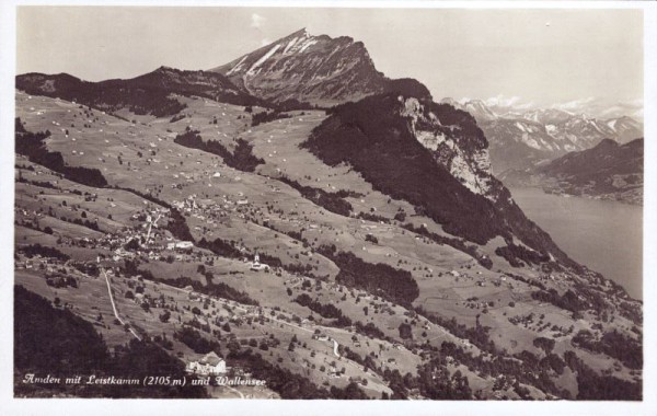 Amden mit Leistkamm (2105m) und Wallensee