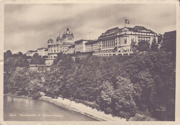 Bern, Bundespalais m. Bellevue-Palace Vorderseite