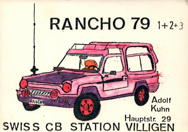 QSL- Karte, Rancho 79-1+2+3, Villigen Vorderseite