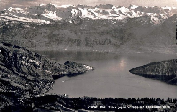 Rigi. Blick gegen Vitznau und Engelbergeralpen Vorderseite