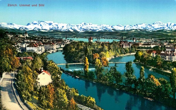 Zürich, Limmat und Sihl Vorderseite