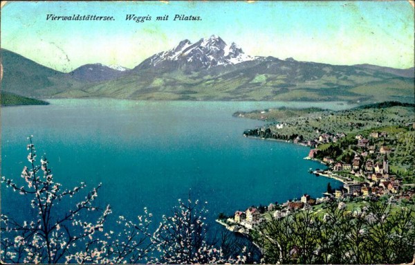 Vierwaldstättersee. Weggis mit Pilatus (2128 m) Vorderseite