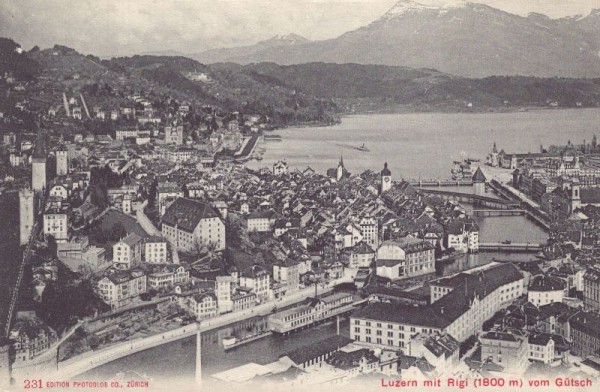 Luzern mit Rigi (1800 m) vom Glütsch