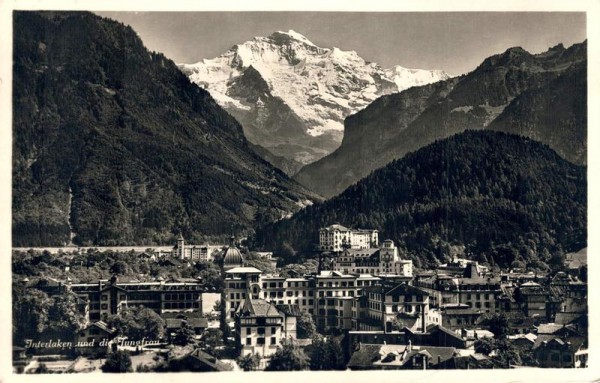 Interlaken und die Jungfrau. 1929 Vorderseite