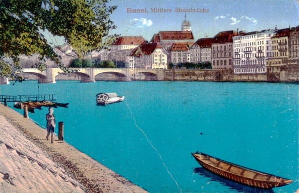 Basel. Mittlere Rheinbrücke Vorderseite