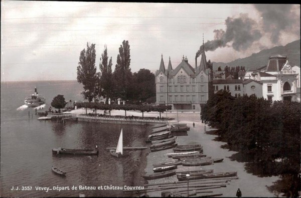 Vevey-Départ de Bateau et Château Couvreu Vorderseite