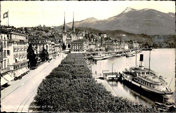 Luzern - Schweizerhofquai mit Rigi Vorderseite
