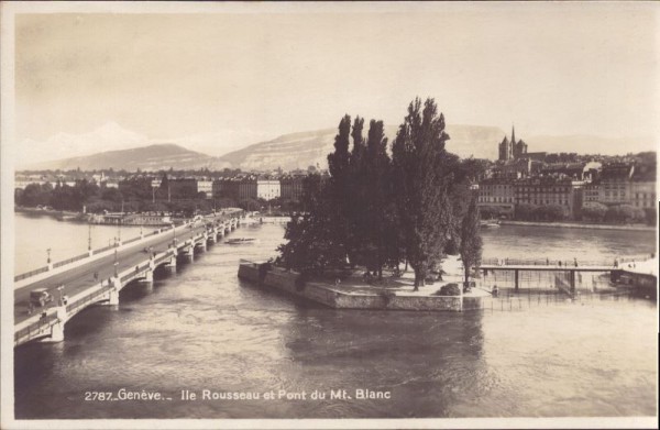 Genève - Ile Rousseau et Pont du Mt. Blanc