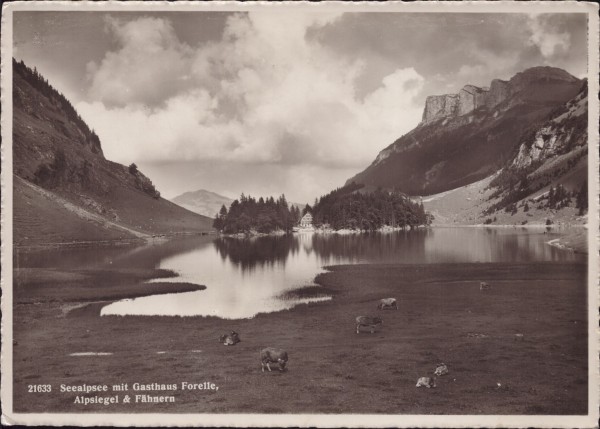 Seealpsee mit Gasthaus Forelle - Alpsiegel & Fähnern