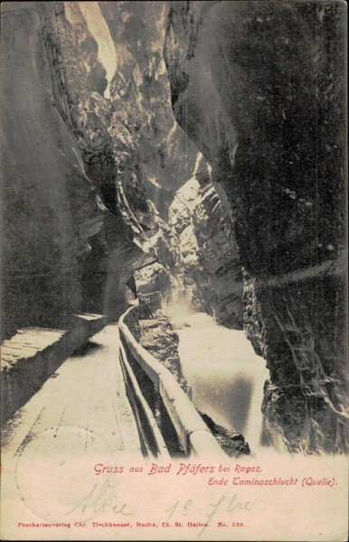 Gruss aus Bad Pfäfers bei Ragaz  Vorderseite