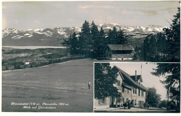 Pfannenstiel, Okenshöhe, Blick auf Glarneralpen Vorderseite