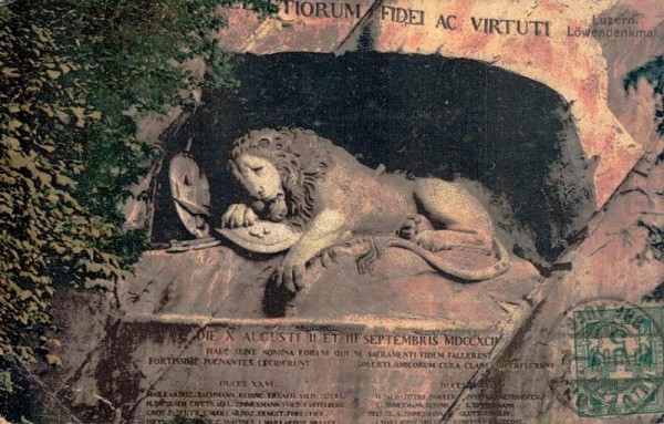 Luzern - Löwendenkmal. 1907 Vorderseite