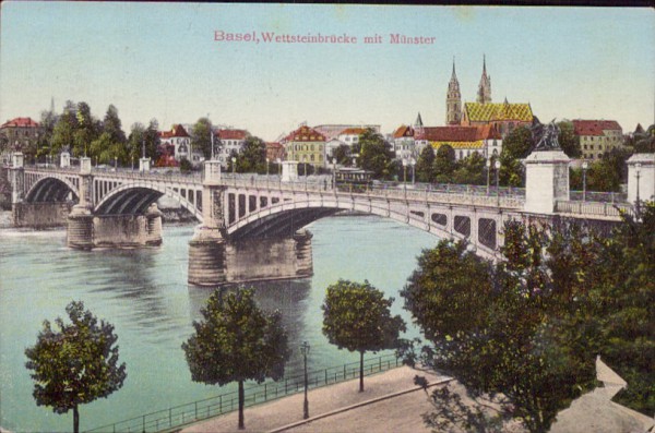 Basel, Wettsteinbrücke mit Münster