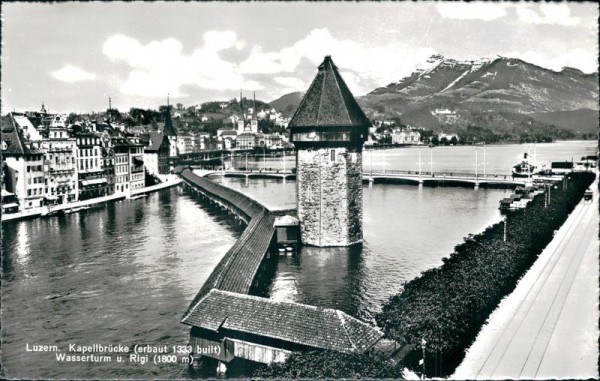 Luzern - Kapellbrücke - Wasserturm Vorderseite