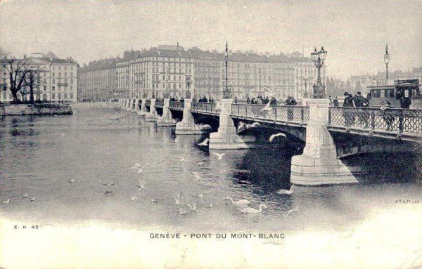 Genève. Pont du Mont-Blanc Vorderseite