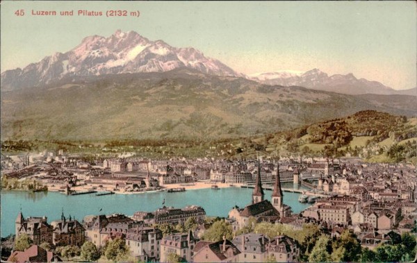 Luzern und Pilatus (2132 m) Vorderseite