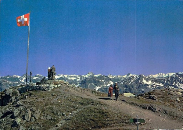 Arosa-Weisshorn. Piz Kesch, Piz Palü und Piz Bernina Vorderseite