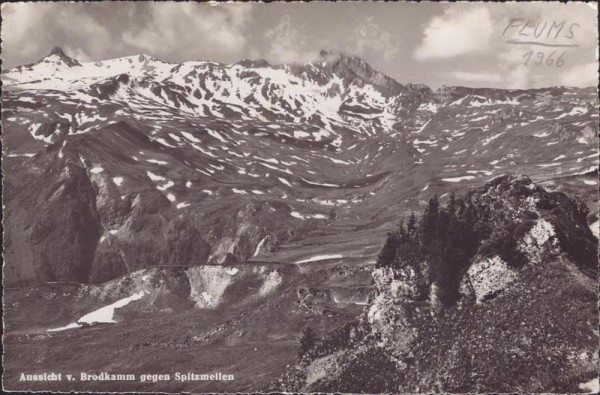 Aussicht v. Brodkamm gegen Spitzmeilen Vorderseite