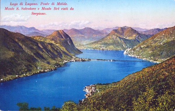 Lago di Lugano. Ponte di Melide.