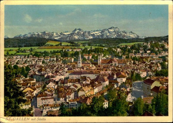 St. Gallen mit Säntis Vorderseite