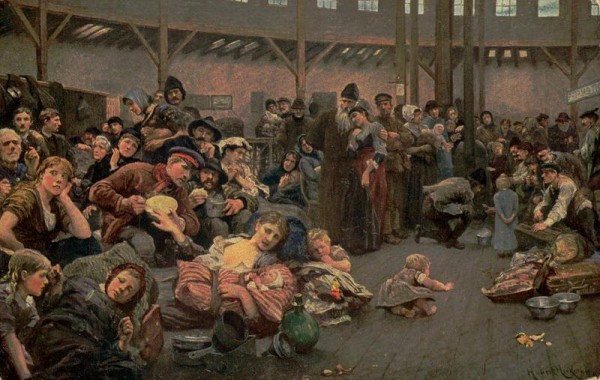 Die Auswanderer, Hubert Herkomer Vorderseite