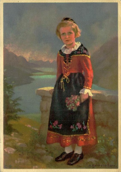 H.Barrenscheen, Costumes Suisses: Graubünden(Engadin) Vorderseite