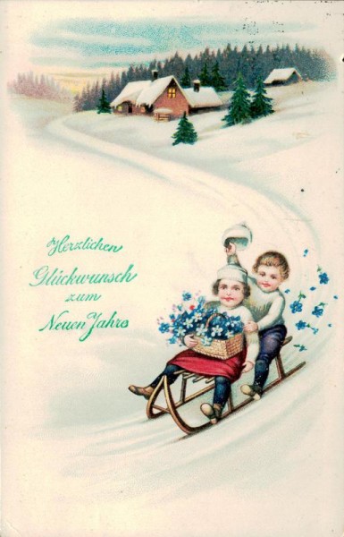 Herzlichen Glückwunsch zum Neuen Jahre Vorderseite