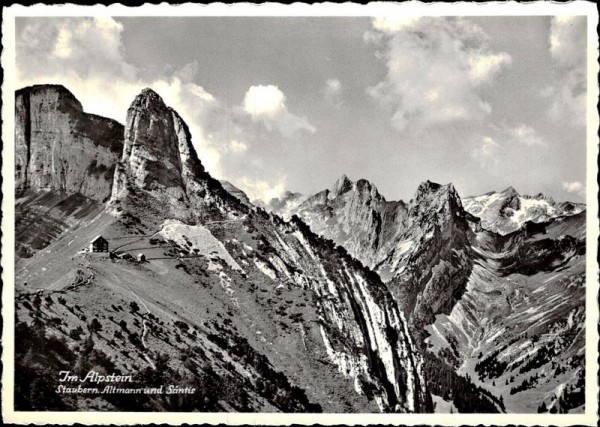 Im Alpstein Staubern Altmann und Säntis Vorderseite