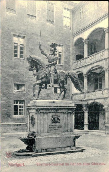 Stuttgart/Eberhard-Denkmal im Hof des alten Schlosses. Vorderseite