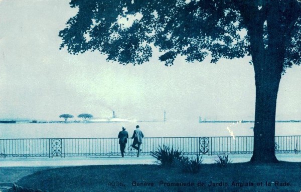 Genève, Promenade du Jardin Anglais et le Rade Vorderseite