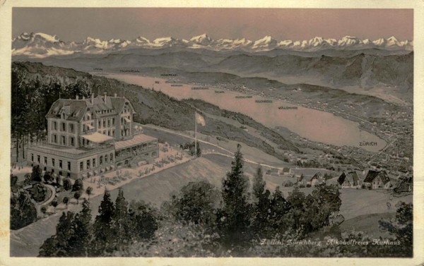 Zürich, Zürichberg, Alkoholfreies Kurhaus Vorderseite