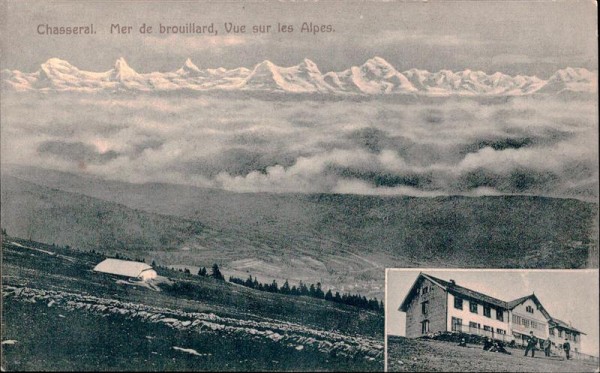 Chasseral, Mer de brouillard, Vue sur les Alpes Vorderseite
