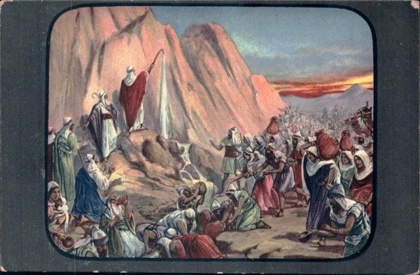 Moses schlägt den Felsen Vorderseite
