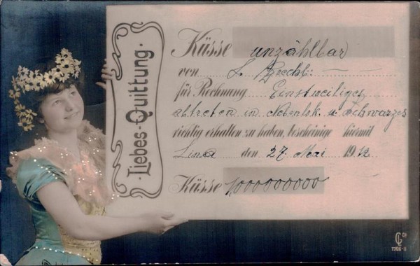 Liebes-Quittung Vorderseite