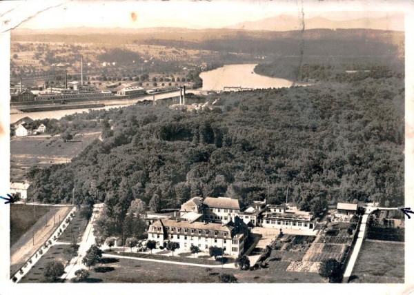 Rheinfelden, Flugaufnahme Sanatorium Vorderseite