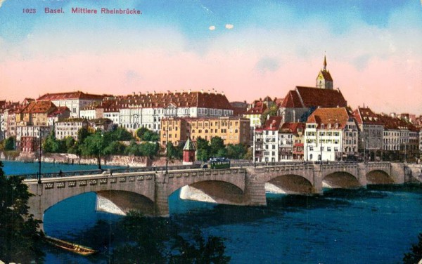 Basel, Mittlere Rheinbrücke Vorderseite