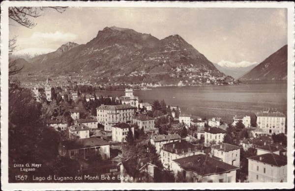 Lago di Lugano coi Monti Brè e Boglia
