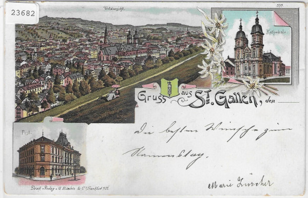 Gruss aus St. Gallen - Litho 1899