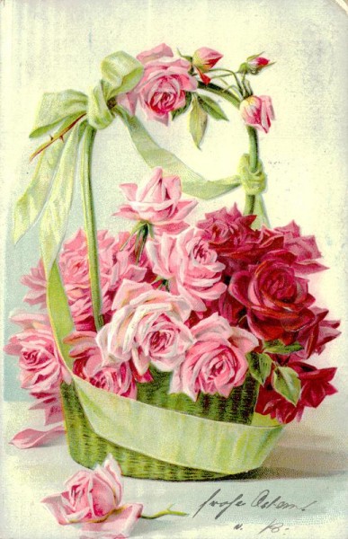 Korb mit Rosen Vorderseite