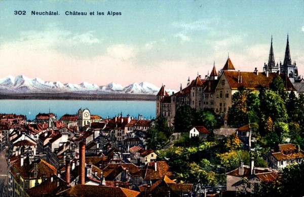 Château et les Alpes, Neuchâtel Vorderseite