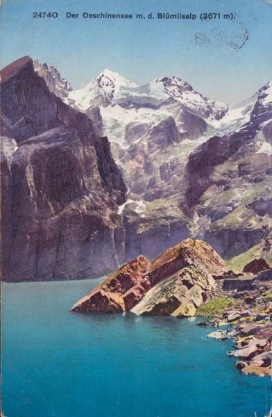 Der Oeschinensee m. d. Blümlisalp