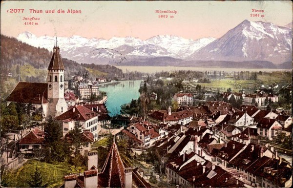 Thun und die Alpen Vorderseite