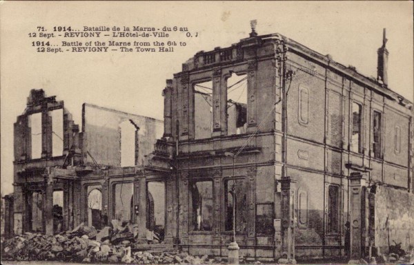 Revigny, l'Hôtel de Ville, 1914