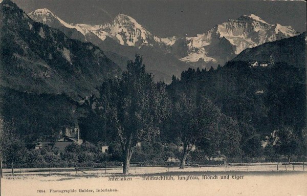 Interlaken, Heimwehfluh, Jungfrau, Mönch und Eiger Vorderseite