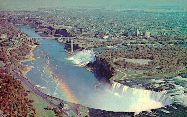 Niagarafälle aus der Vogelperspektive um ca. 1971 Vorderseite