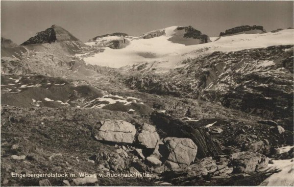 Engelbergerrotstock m. Wissig v. Ruckhubelhütte. 1934 Vorderseite
