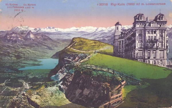 Kl. Mythen, Gr. Mythen, Glärnisch (1903 M/2910 M), Rigi - Kulm (1800 M) mit Lowersee Vorderseite