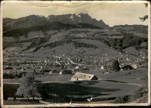 Appenzell mit Säntis. Vorderseite